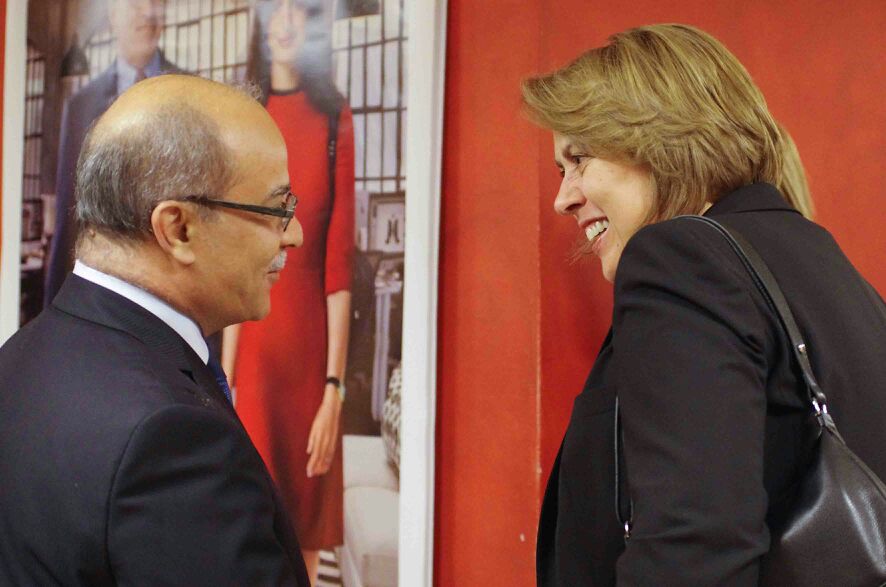 Ms. Di Pippo chats to Ambassador Al Husseini of Jordan, before the screening 