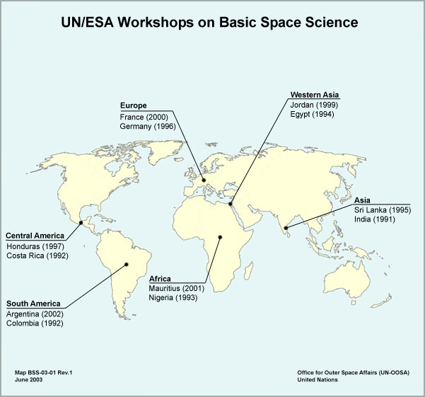 UN/ESA Workshops Map