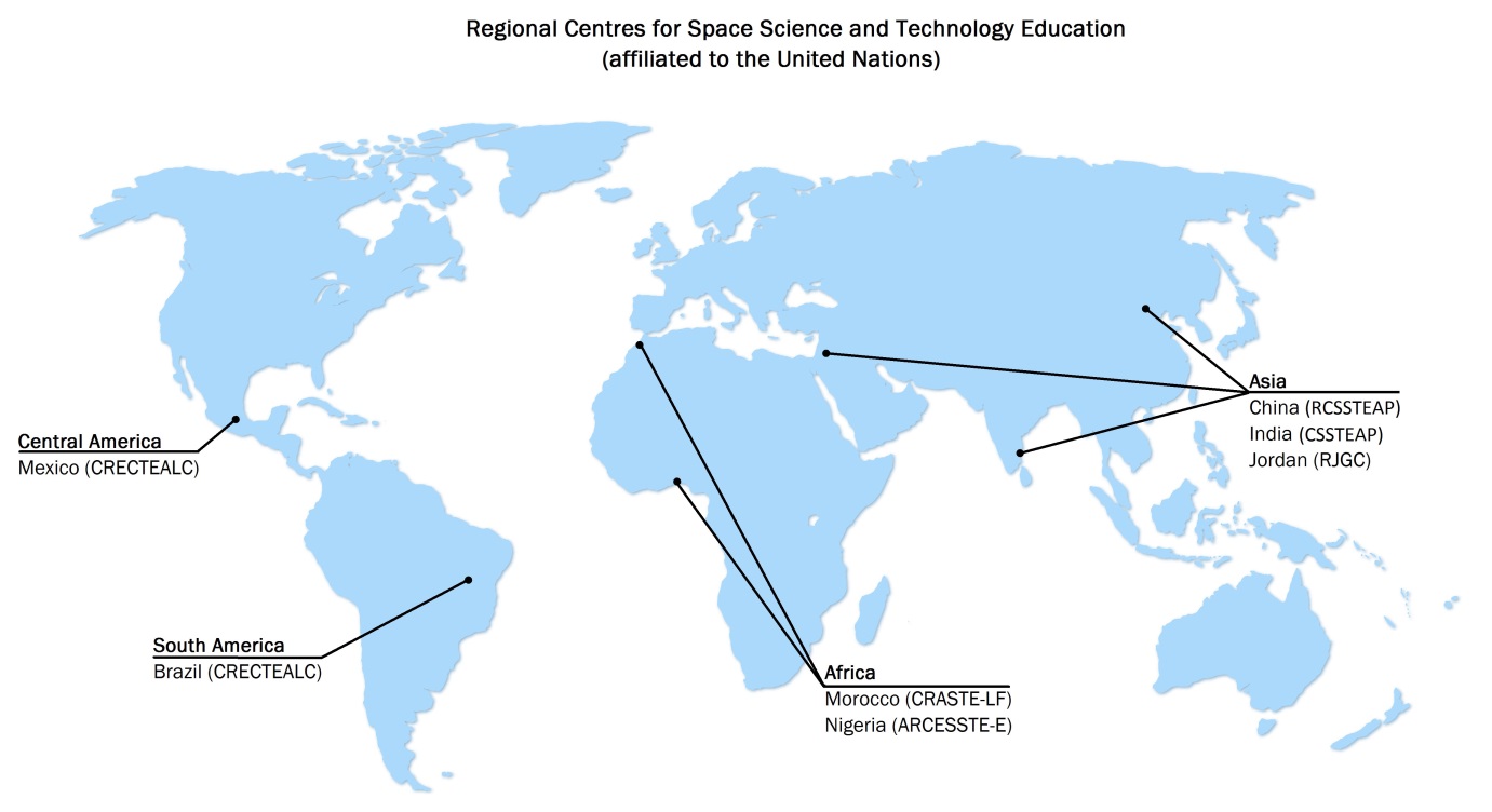 Map of the Regional Centres